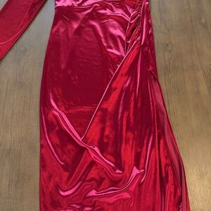 Lulus Red long slit dress XL